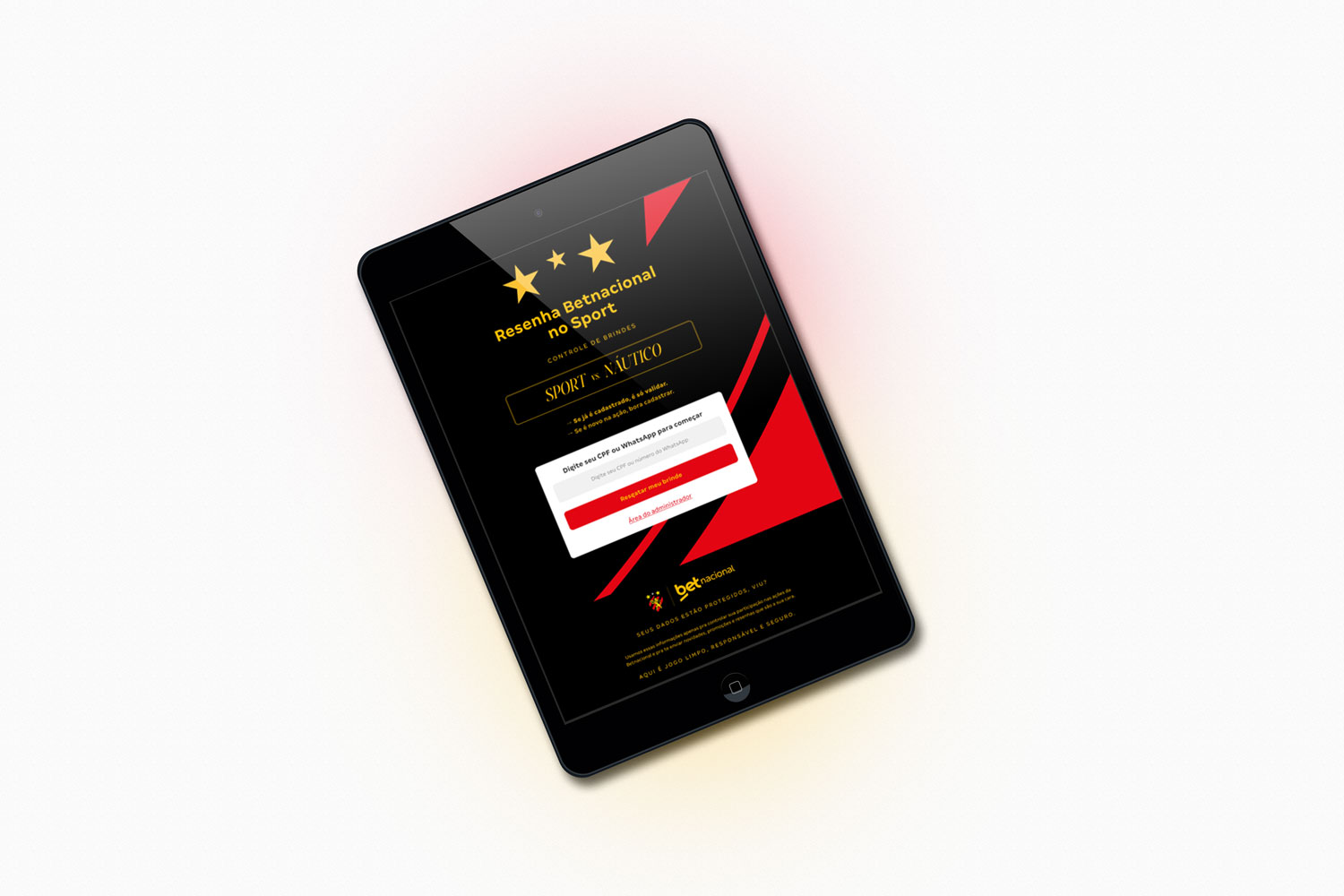 Promotional item validation app on a tablet